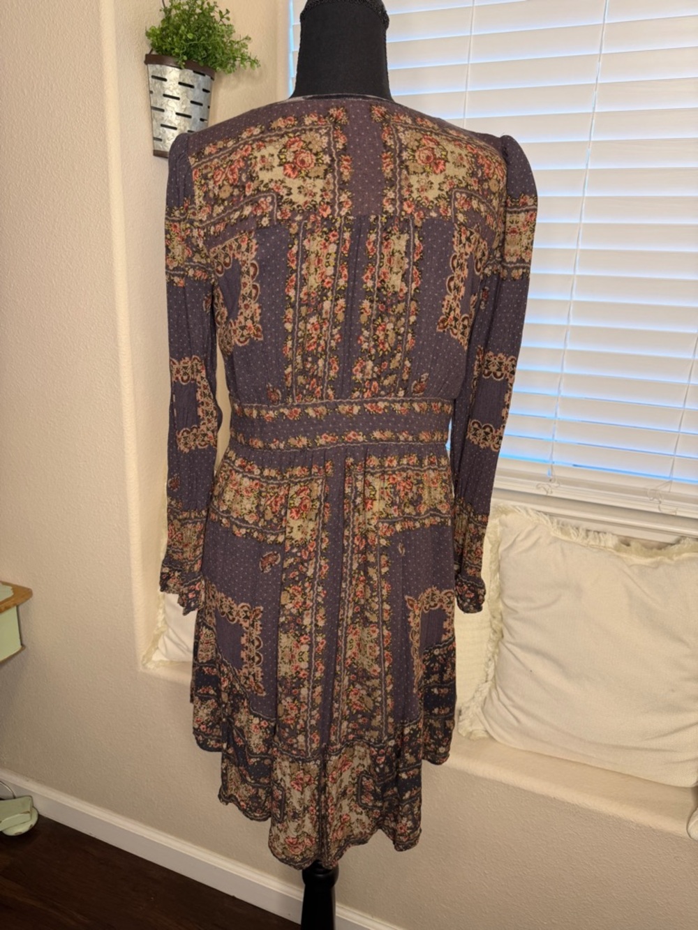 Free People Bridgette Boho Floral Patchwork Peasant Dress - Picture 8 of 10